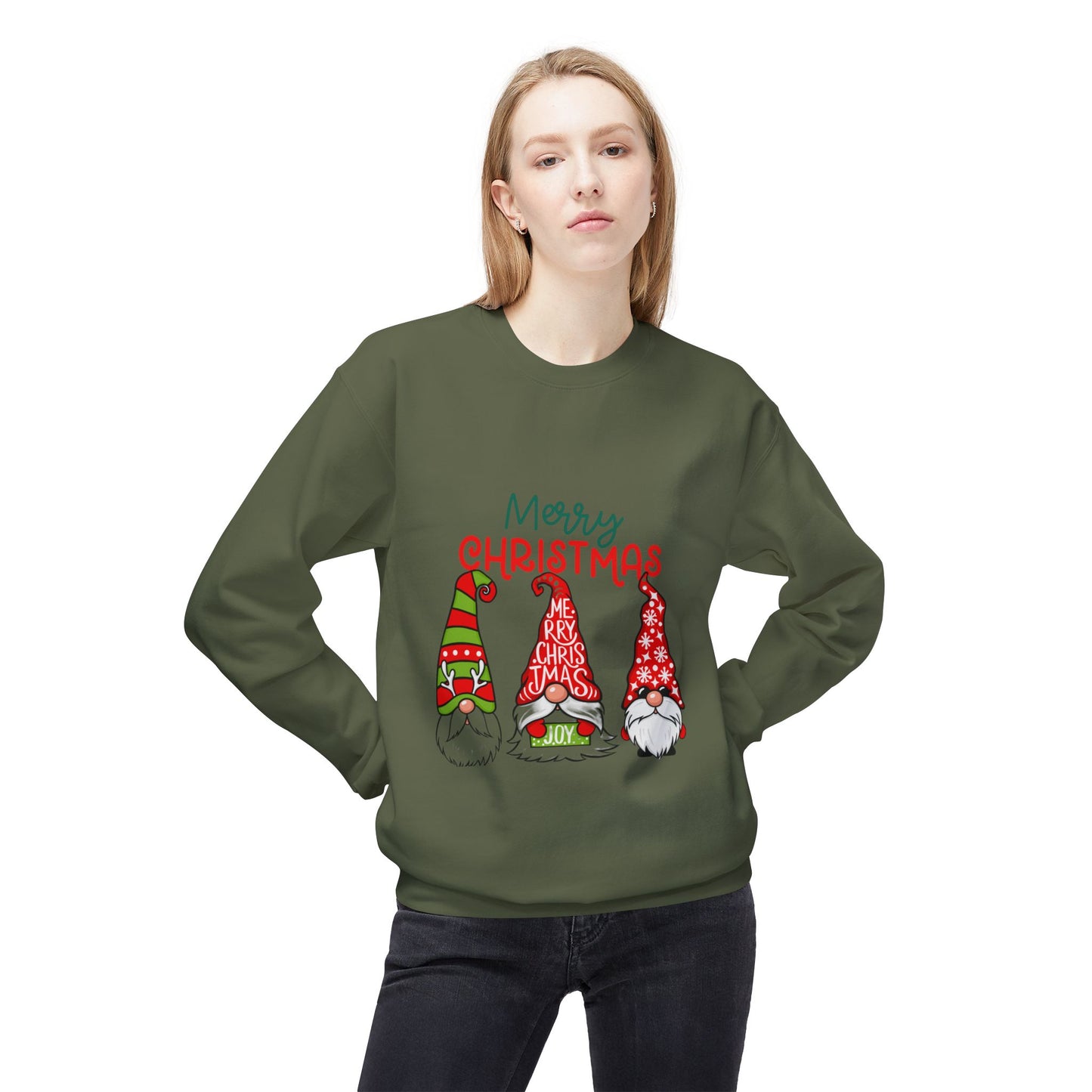 Gnomes Love Christmas Crewneck Sweatshirt